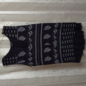 Lucky Brand ladies large sleeveless black and white cotton blend top